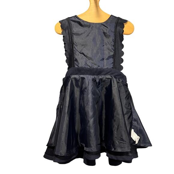 VTG Spain CiGirls Suede Like Scalloped Navy Lined Pinafore Holiday Recital 7/8 - Picture 10 of 13